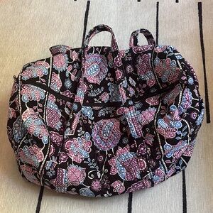 Vera Bradley Black and Pink Travel Bag with Paisley Design